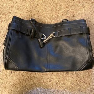 Black leather Coach bag